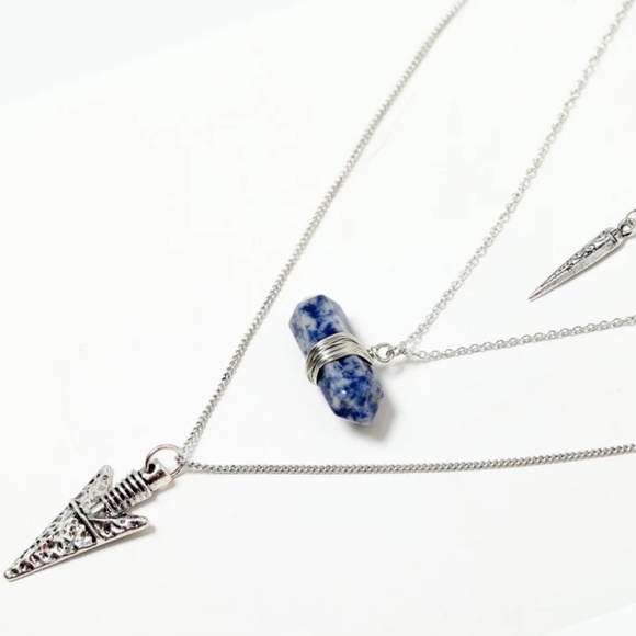 3 layer natural stone necklace - Picture 1 of 5